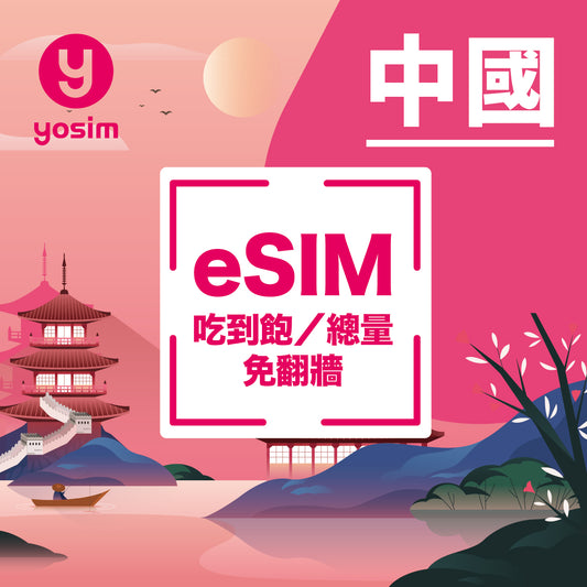 中國eSIM免翻牆上網卡｜支援Instagram、LINE、Google｜高速4G/5G吃到飽｜即買即用虛擬卡
